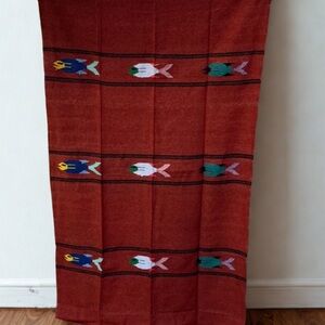 Red Fish Patterned Textile